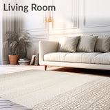 Artisan Crafted Woolen Area Cream Beige Neutral Floor Covering(Beige)