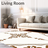 Elegant Floral Loft Medallion Vintage Distressed Classic(Brown)
