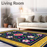 Botanical Medley Nouveau Floral with Interlocking Petal Motifs(Yellow)