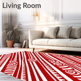 Cane Stripe Holiday Floor with Peppermint Swirl Accents(Red)