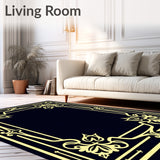 Art Lattice with Stylized Floral Accents and Symmetrical Layout (Black) - ODIKA