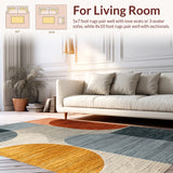 Ultra Soft Area Rug, Non Slip, Stain Resistant, Washable Area Rugs for Living Room, Bedroom, Modern Abstract Thin Washable(Gray)