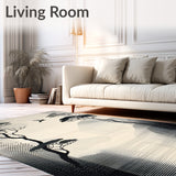 Abstract Savannah Chic Beige Field with Stark Black Formations(Black)