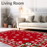 Joyful Seasonal Wonderland Snowy Embellished Decorative(Red)