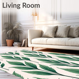 Abstract Feathered Plume Design Textured Floor(Green)