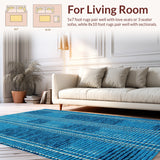 Ultra Soft Area Rug, Non Slip, Stain Resistant, Washable Area Rugs for Living Room, Bedroom, Hand Tufted Oushak Wool(Blue)