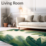 Exotic Palm Haven Area Green Beige Leafy(Green)