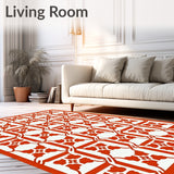 Harvest Festival Interlocking Lattice with Rustic Charm(Orange)