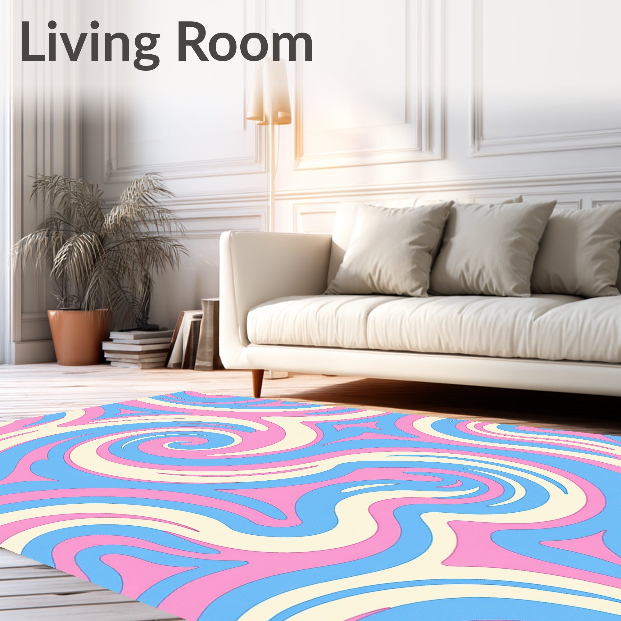 Pastel Swirl with Abstract Rippled Spiral (Pink) - ODIKA