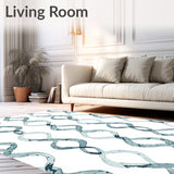 Tranquil Drift Interlocking Watermark Inspired Artistic Design (Blue)