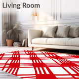 Classic Gingham Grid Design with Alternating Configuration(Red)