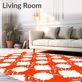 Checkered Buffalo Plaid Decorative Floor(Orange)