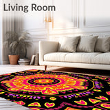 Enchanting Boho Medallion Sunburst Kaleidoscope Throw(Black)