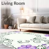 Lavender Blooming Vine with Ornate Interlocking Floral Motifs (Purple)