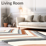 Modern Chevron Mosaic with Abstract Brushstroke Accents and Gradient(Brown)