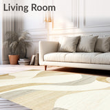 Contemporary Area Beige Non Slip Low Pile(Beige)