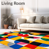 Discover Shapes Area Rug for Kids Fun Play and Learn(Yellow)