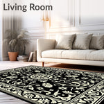 Classic Rococo Scrollwork with Faded Petal Flourish Accents (Black) - ODIKA