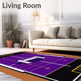 Football Gridiron Yard Lines Field(Purple)