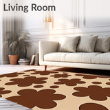 Farmhouse Cowhide Look Faux Leather Surface Design Floor(Brown)