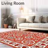 Autumn Petal Mosaic with Ornate Leaf Filigree(Red)