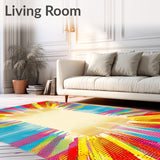 Geometric Burst Vibrant Multi Colors and Beige Hues(Yellow)