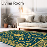 Ornate Garden Scrollwork with Intertwined Leaves and Subtle Floral Highlights (Gold) - ODIKA
