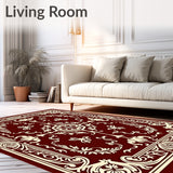 Vintage Damask Baroque Ornamental Scroll Design(Maroon)