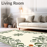 Elegant Botanical Scrollwork Medallion Tapestry(Ivory)