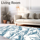 Glacier Fluffy Shaggy with Snowdrift Motifs(Blue)