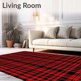 Rustic Checkered Plaid with Bold Contrasting Grids and Crisp Lines(Black)