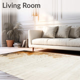 Beige Brown Artistic Splatter Indoor Area(Beige)