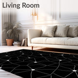 Cluster Design with Interlocking Celestial Orbs and Trails (Black)