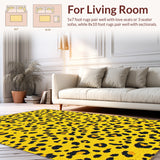 Ultra Soft Area Rug, Non Slip, Stain Resistant, Washable Area Rugs for Living Room, Bedroom, Boho Leopard Print(Yellow)