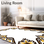 Aztec Sunburst Motif with Interlocking Borders and Accents (Brown) - ODIKA