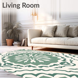 Ethereal Meadow Swirl Abstract Medallion Accent(Green)