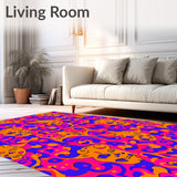 Semicircular Featuring Festive Cat Skulls and Vibrant Floral Motifs(Pink)