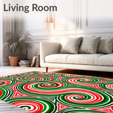 Holiday Swirl Semi Circle with Twisted Stripe Design(Red)