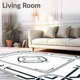 Modern Interlocking Lattice with Abstract Art Flourish (Black) - ODIKA