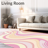 Modern Plush Wave Motif with Soothing Undulating Design (Pink)