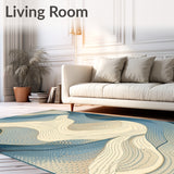 Elegant Abstract Area with Non Slip Backing for Modern Spaces(Blue)