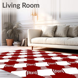 Bold Buffalo Check Motif With Crisp Contrasting Blocks(Red)