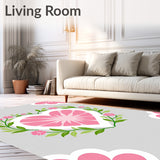 Rosy Petal Motif with Delicate Vine Embellishments(Pink)