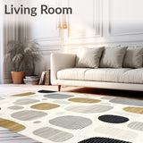 Ivory Beige Modern Geometric Harmony for Stylish Spaces(Beige)