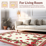 Cherry Ribbon Bowknot and Red Fruit Seamless(Red)