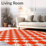 Autumnal Check with Vibrant Orange Crosshatch and Highlights(Orange)