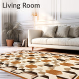 Haven Area Brown & Beige Geometric Patio Waterproof Style(Beige)