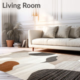 Earthy Harmony Area Serene Beige & Brown Hall Runner(Beige)