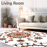 Burst Corridor with Ornate Floral Medallions (Red)