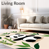 Playful Panda Cartoon Floor(Beige)